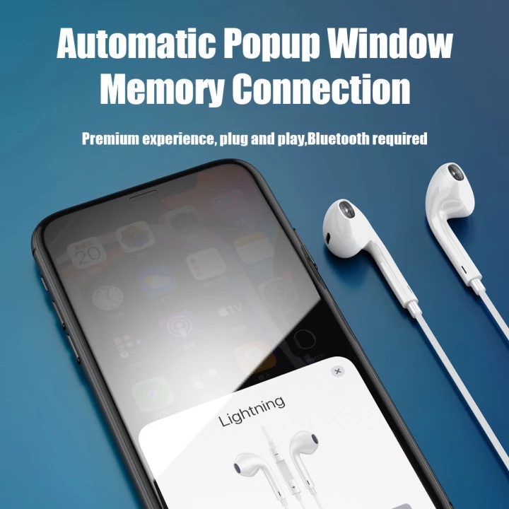 OWIRE Headset Earphone Gaming Handsfree for Iphone 5 6 6s 7 Plus 8 8 Plus X XS XS Max XR CONNECT LIGHTNING