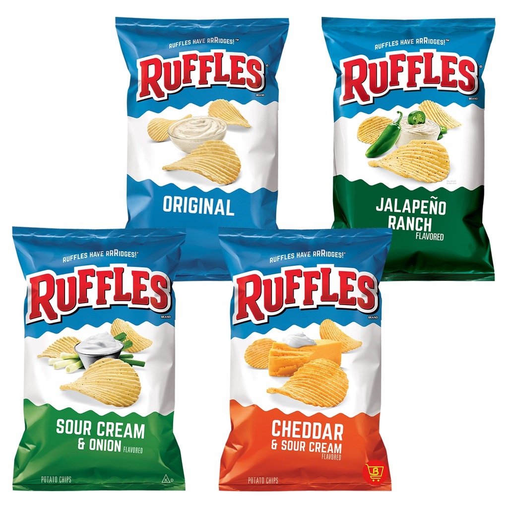 Jual Ruffles Potato Chips Original Flamin Hot Jalapeno Cheddar