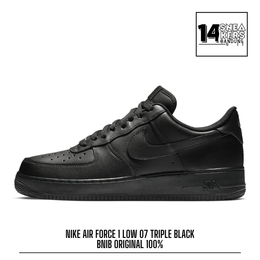 Jual Sepatu Air Force 1 Low 07 Triple Black Black BNIB “ UNISEX ...