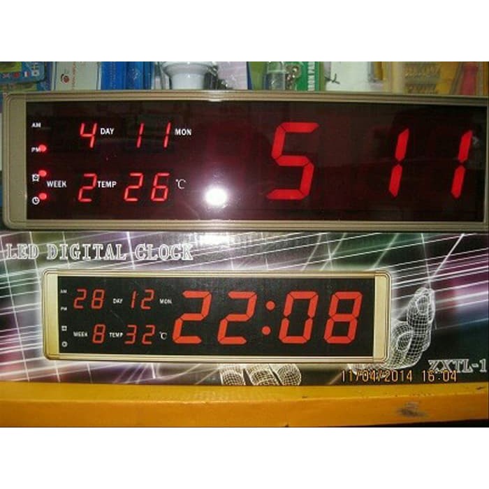 Jual Jam LED Digital - Digital Clock LED Merah - ZXTL-13 L panjang 38cm ...