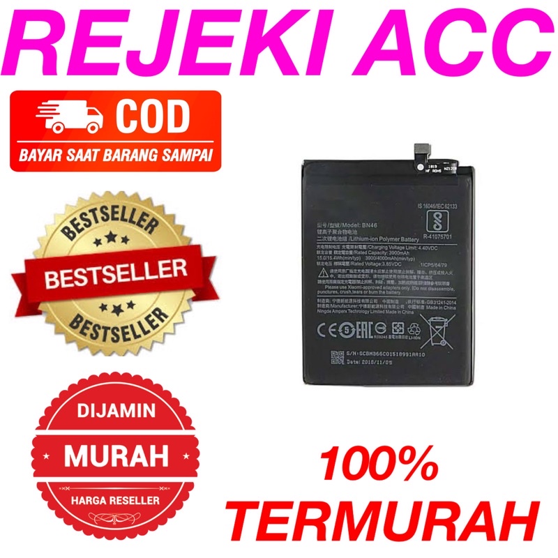 Jual Baterai batrai Xiaomi ( BN46 ) Bat Redmi Note 8 / BN46 Original ...