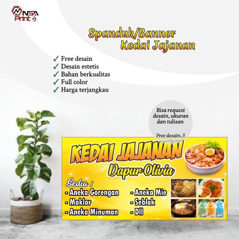 Jual Cetak Banner Spanduk Banner Aneka Jajanan Sosis Seafood Bakar Bisa Request Free