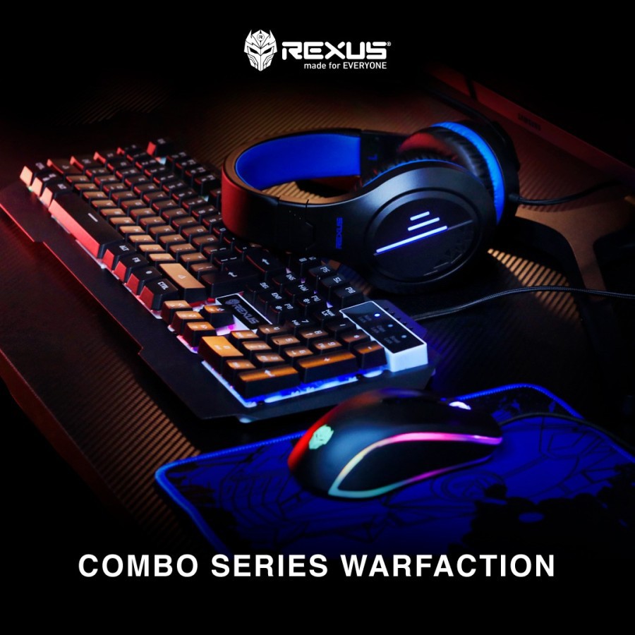 Jual Keyboard Mouse Headset Gaming Rexus VR3 / VR-3 Warfaction Max ...