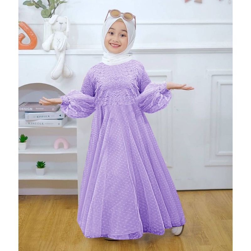 Jual MX MARSHA KID SALSA KID 3 11 TAHUN DRESS BROKAT ANAK TILE