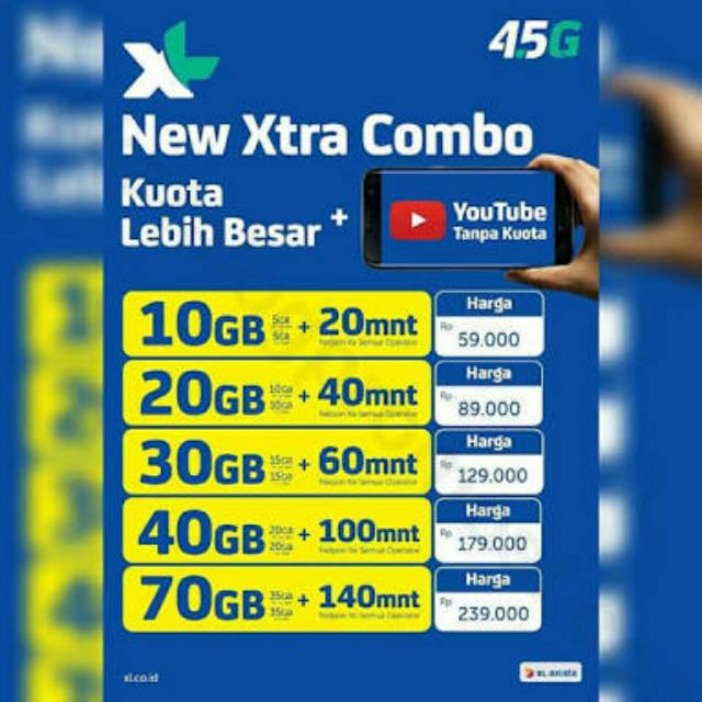 Jual Paket Internet XL Combo 10GB 70GB Shopee Indonesia