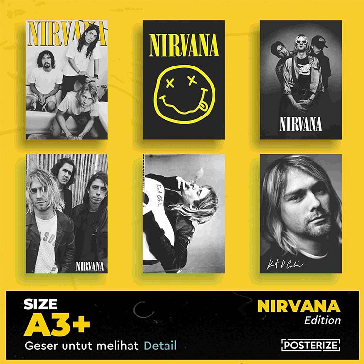 Jual POSTER BAND NIRVANA KURT COBAIN WALL DECOR MURAH | Shopee Indonesia