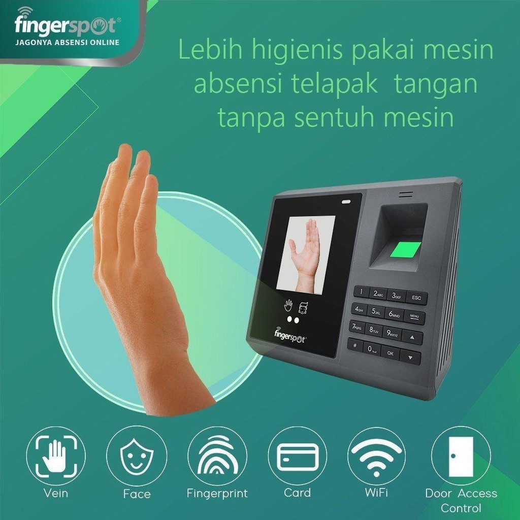 Jual Mesin Absensi Wifi Fingerspot Revo Wfv 208bnc Scan Absen Sidikjari Kartu Wajah Telapak 3684