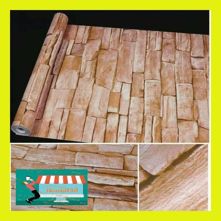 Jual Ip3Ygs Wallpaper Sticker Dinding Batu Bata Coklat 3D 75Jhydnd ...