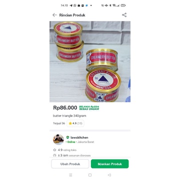 Jual butter triangle 340 gram | Shopee Indonesia