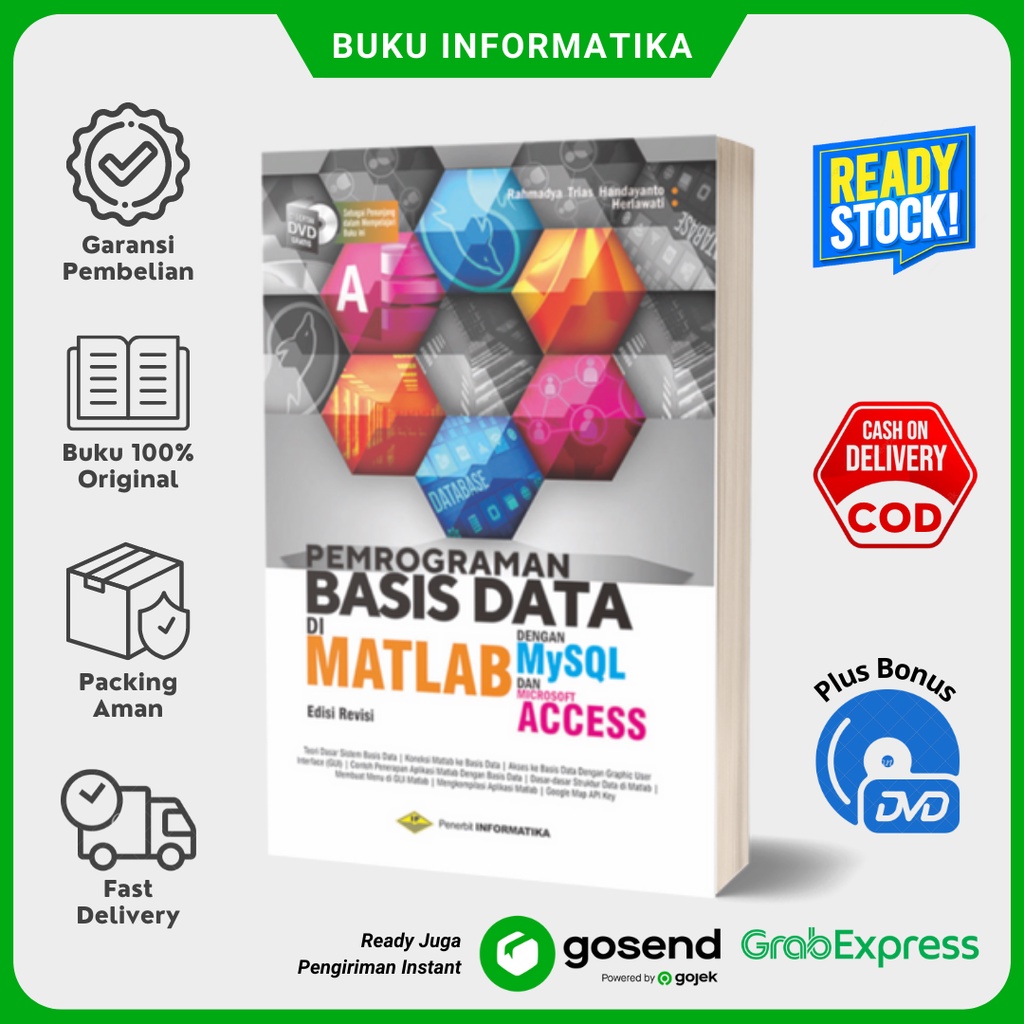 Jual Buku Pemrograman Basis Data Di Matlab Dengan Mysql Dan Microsoft Access Edisi Revisi 9237