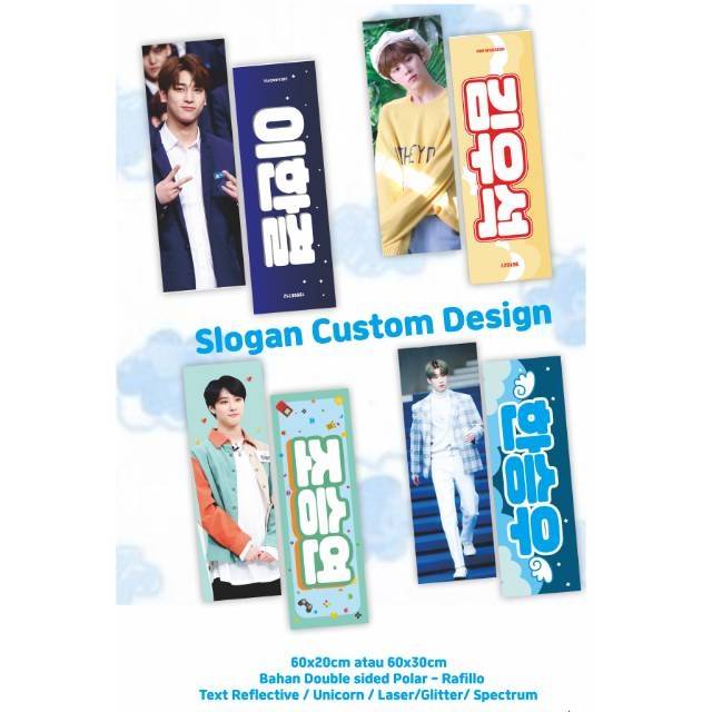 Jual Custom Fabric Slogan Banner KPop bisa request design Shopee