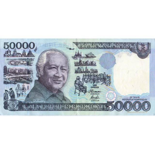 Jual Uang Kertas Kuno 50000 Rupiah Soeharto Uang Lama 50 ribu Suharto