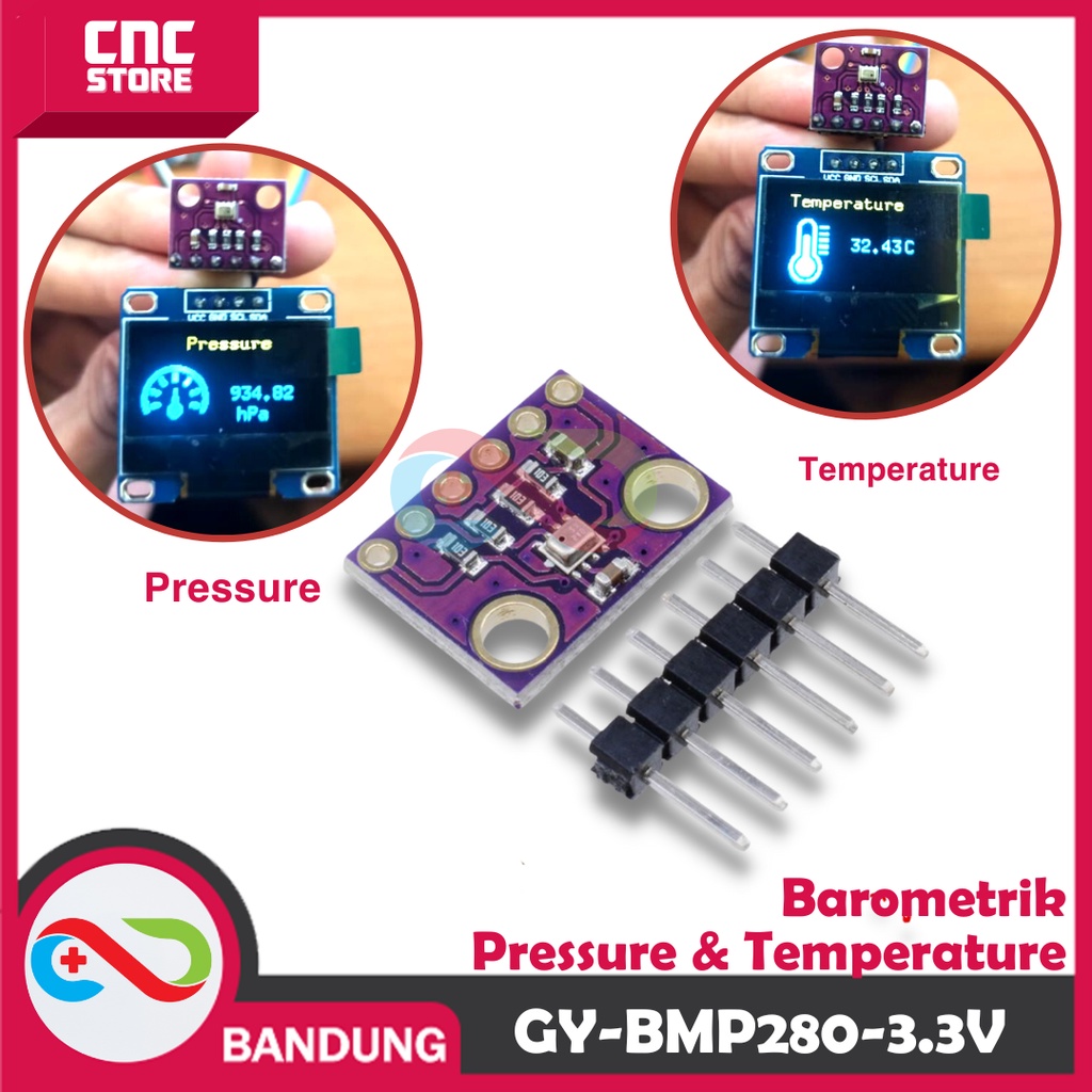 Jual GY-BMP280-3.3 BMP280 BAROMETRIC PRESSURE TEMPERATURE SENSOR ...