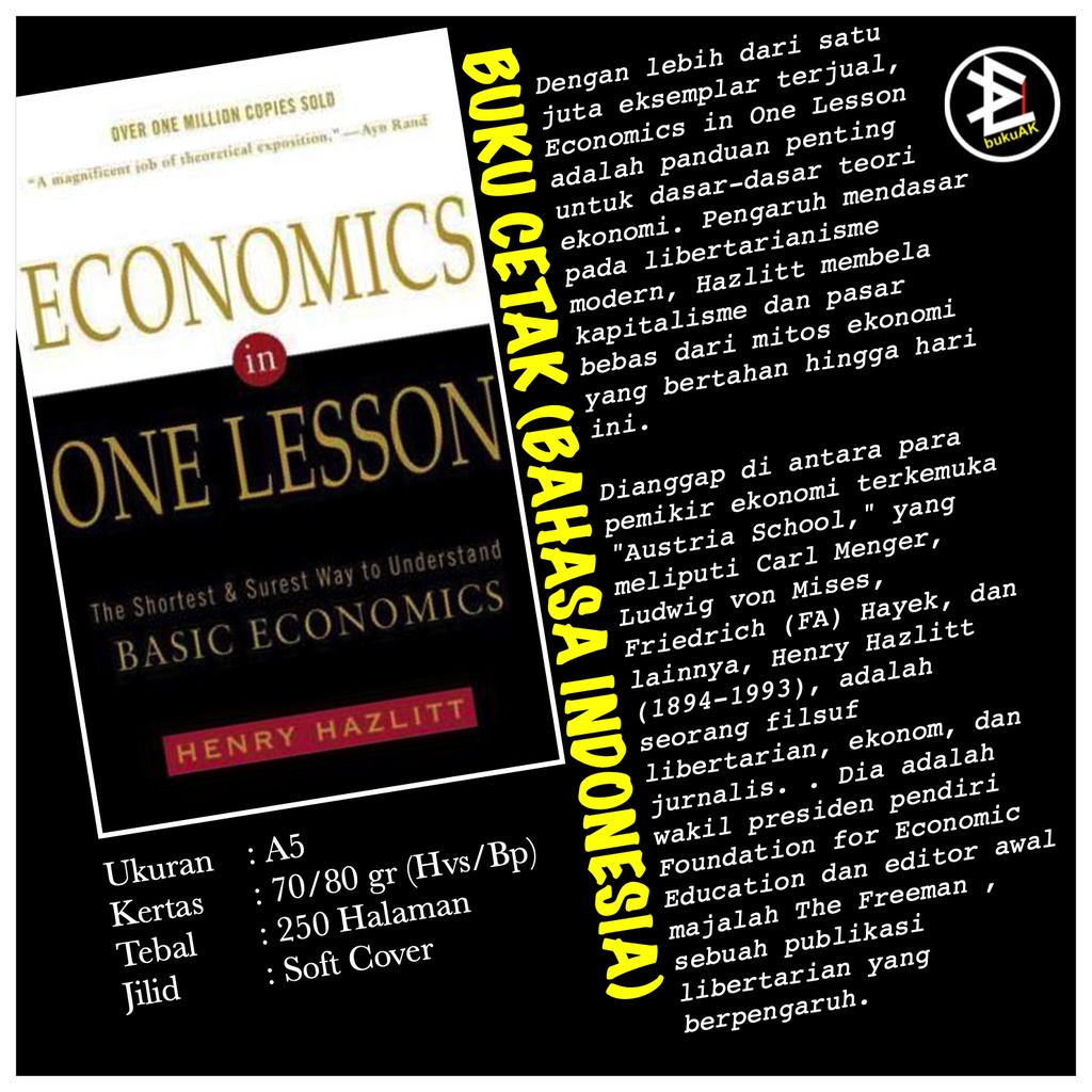 Jual Economics In One Lesson Henry Hazlitt Buku Cetak Shopee Indonesia