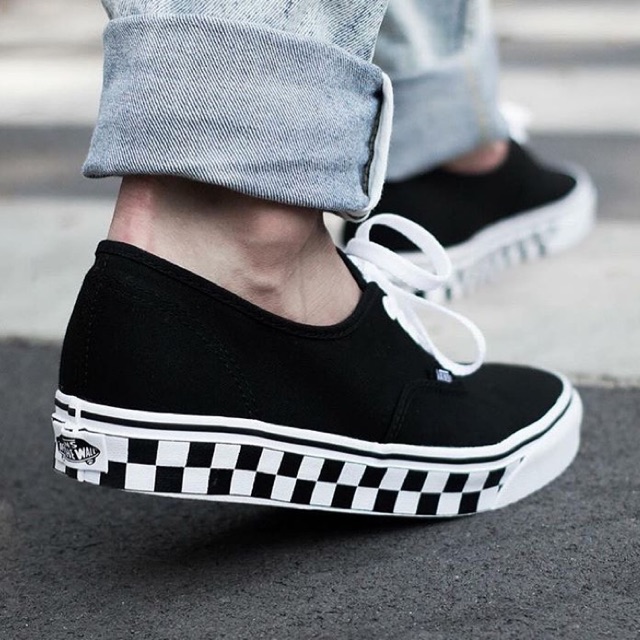 Vans authentic deals checker tape