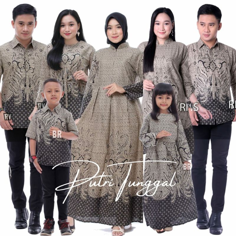 Jual Batik couple keluarga sarimbit batik modern terbaru motif ROWO ABU ...