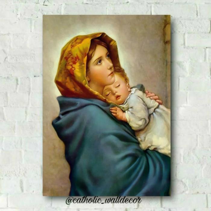 Jual Hiasan dinding gambar Bunda Maria Katolik walldecor 30x40cm ...