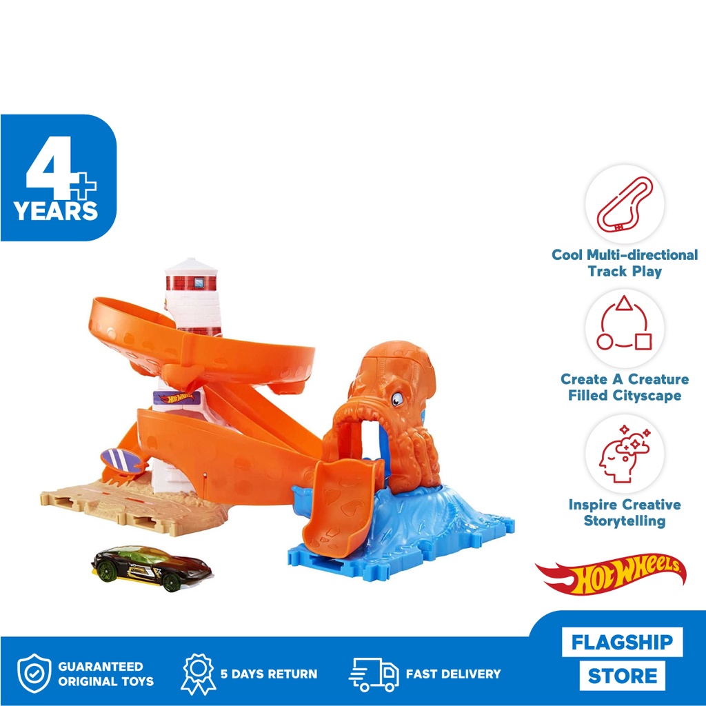 Jual Hot Wheels City Octopus Invasion Attack Playset Mainan Trek