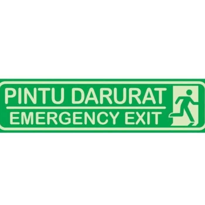 Jual STICKER SIGN PINTU DARURAT / EMERGENCY EXIT GLOW IN THE DARK ...