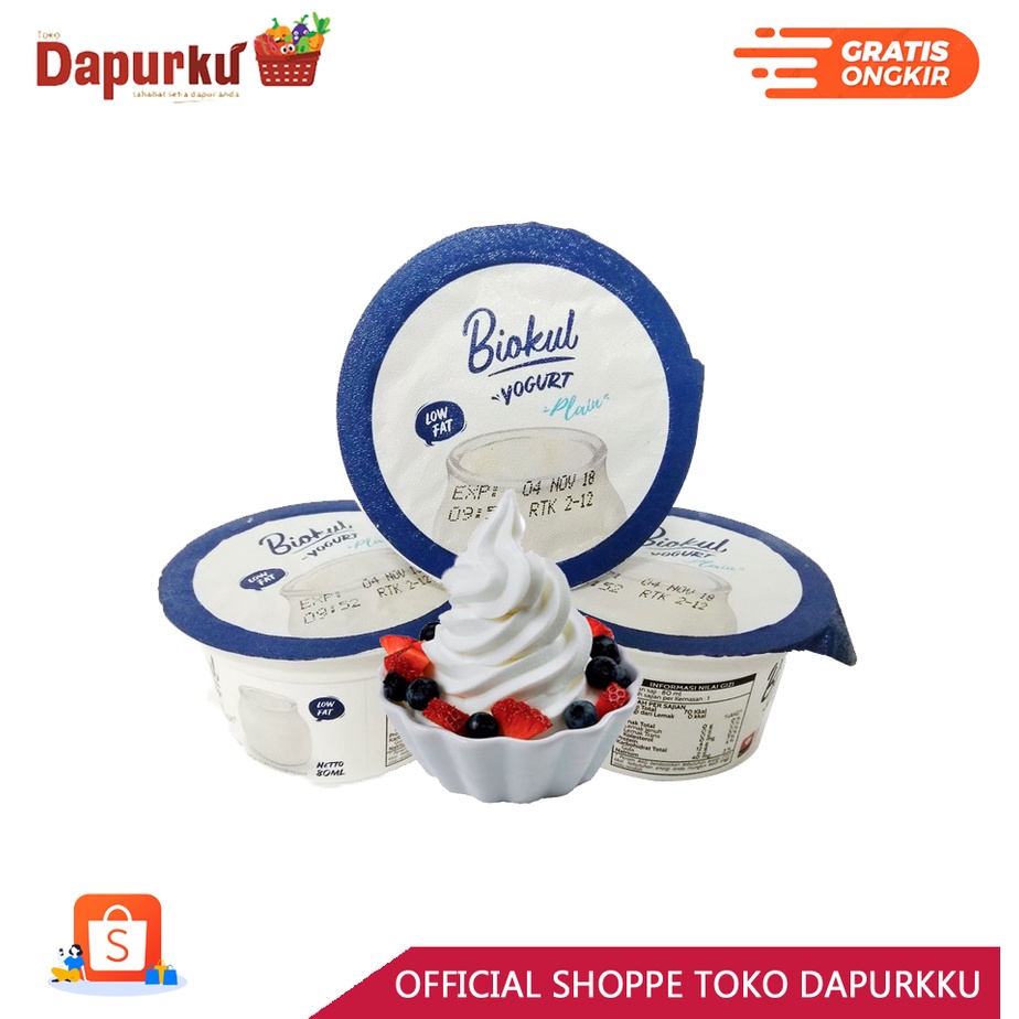 Jual Biokul Yogurt Plain Stirred / Biokul Greek Yogurt Plain / Mangga
