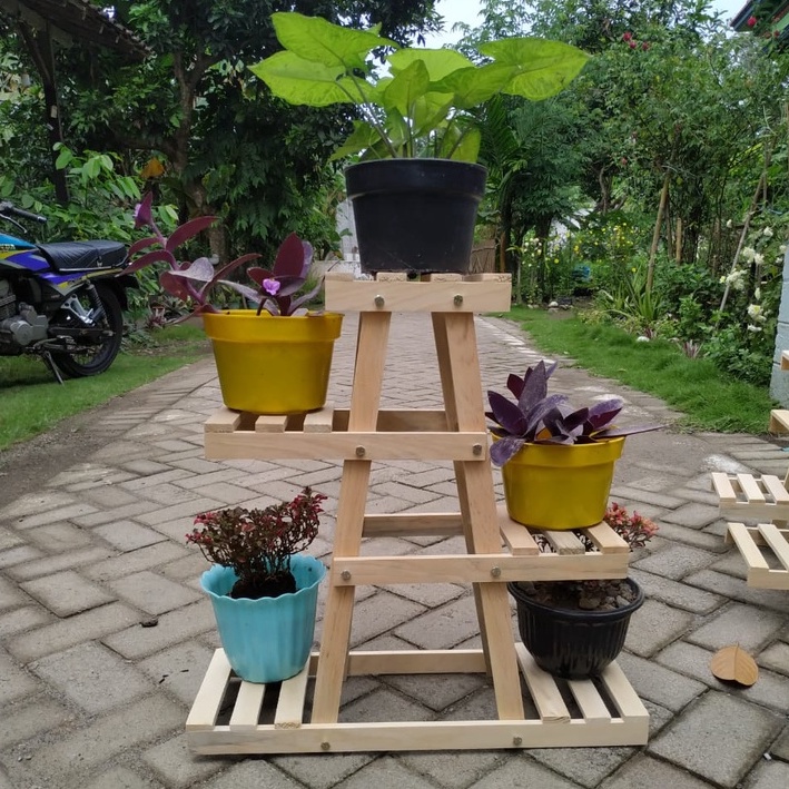 Jual Promo Rak Bunga Susun Minimalis Bentuk Zig Zag Standing Pot