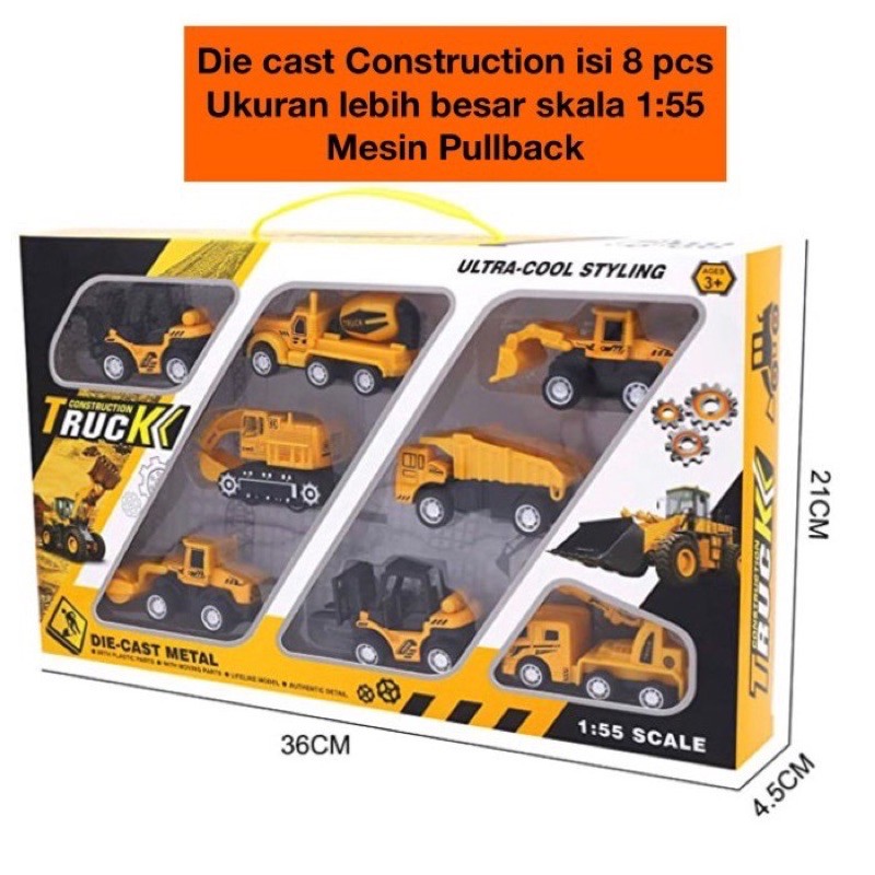 Jual Die Cast Metal Construction Truck ( isi 8 pcs) Shopee Indonesia