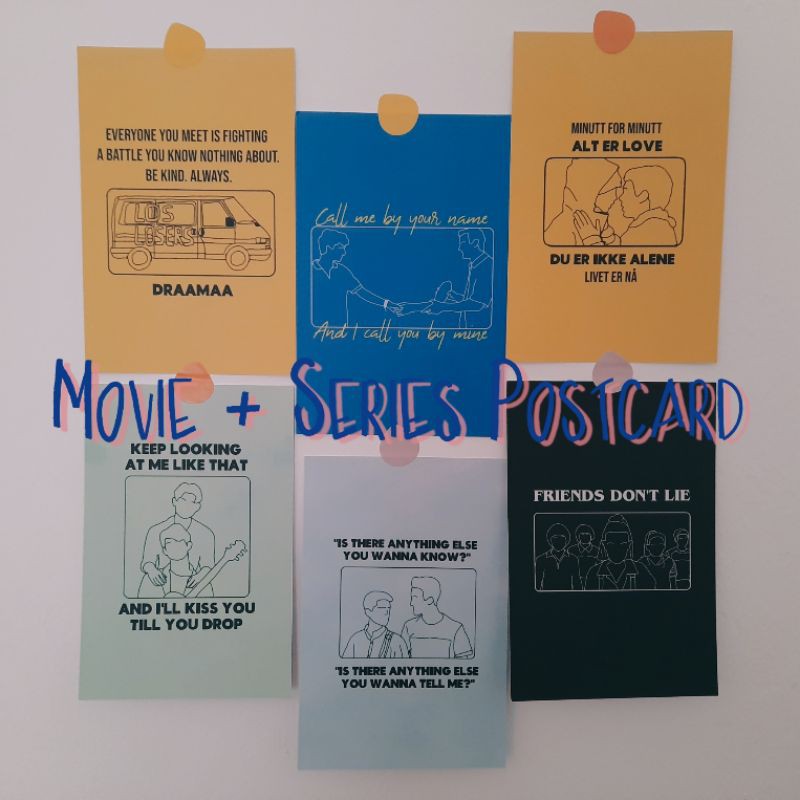Jual Movie + Series Postcard Artprint (SKAM, CMBYN, Stranger Things ...