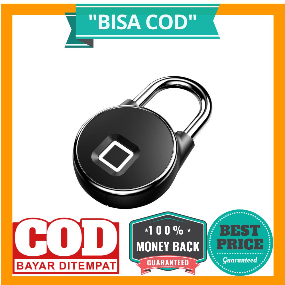 Jual Gembok Koper Rumah Smart Fingerprint Padlock - P22 - Black ...