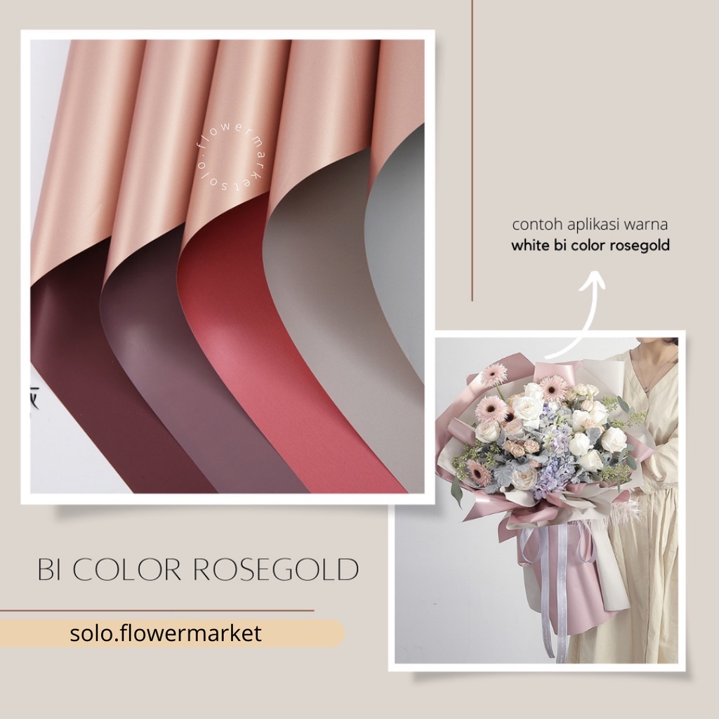 Jual BI COLOR ROSE GOLD ROSEGOLD FLOWER WRAPPING CELLOPHANE KERTAS ...