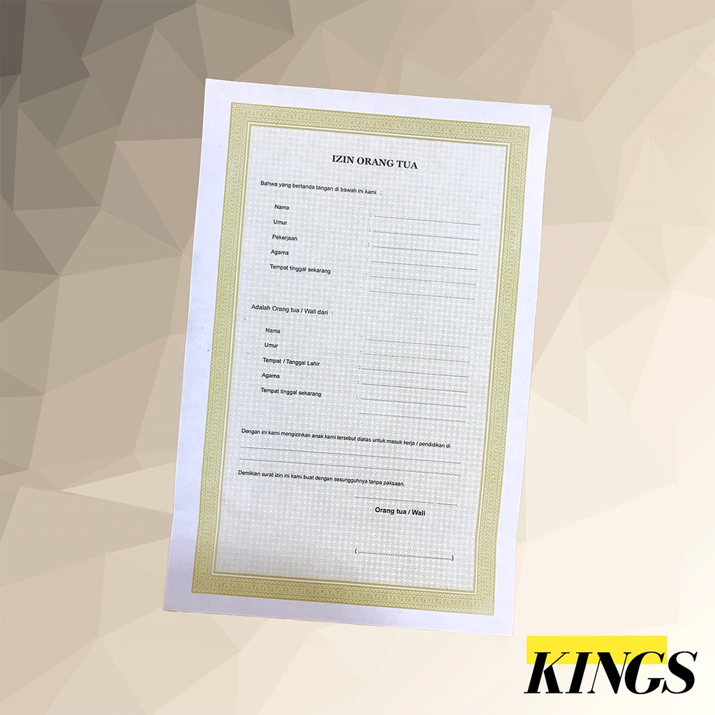 Jual Surat Izin Orang Tua (10 Lembar) | Shopee Indonesia