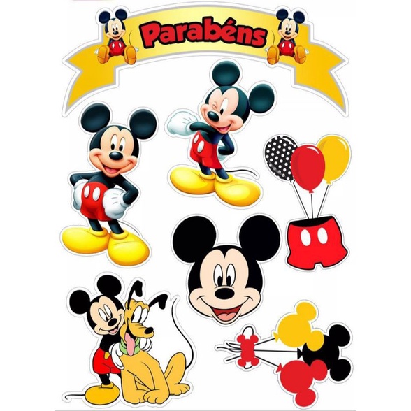 Jual Topper Mickey Mouse / Hiasan kue ulang tahun mickey mouse | Shopee