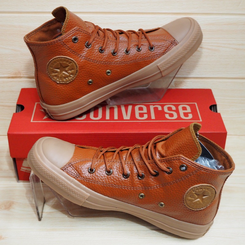 Jual Converse Kulit Sintetis Sepatu All Star Motif Kulit Jeruk Coklat