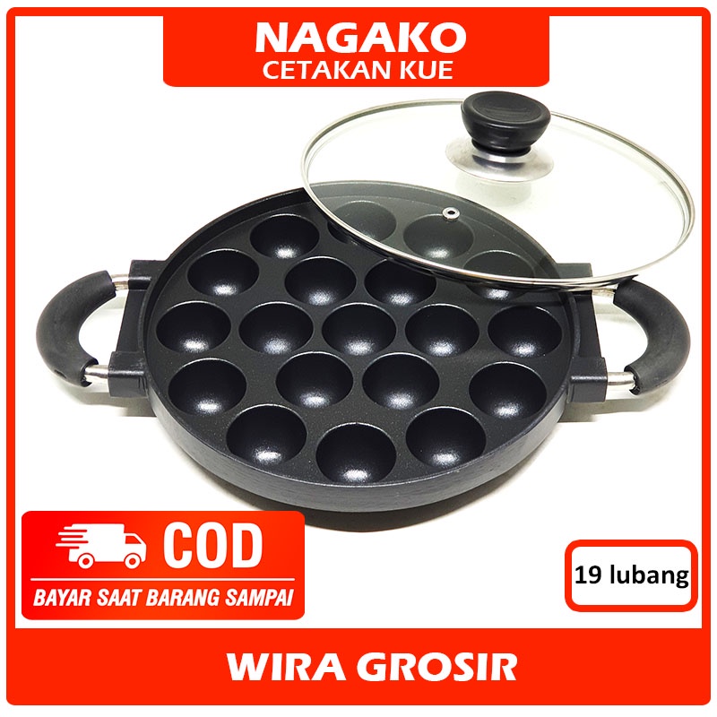 Jual Nagako Cetakan Kue 19 Lubang Cekung Anti Lengket Tutup Kaca