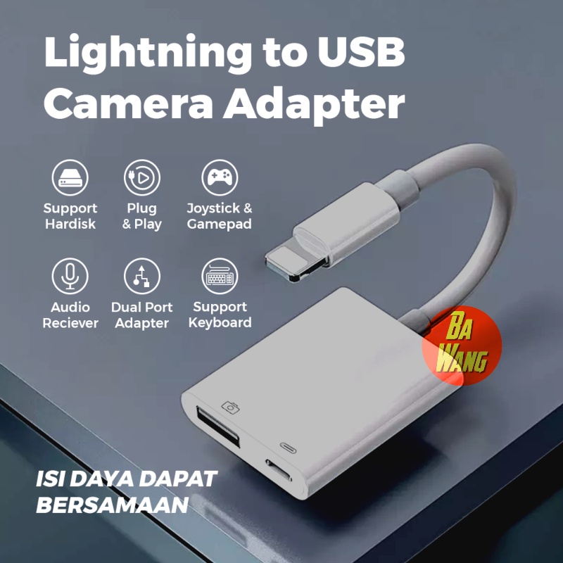 Lightning to USB Camera Adapter Converter OTG Support Hard Disk HDD