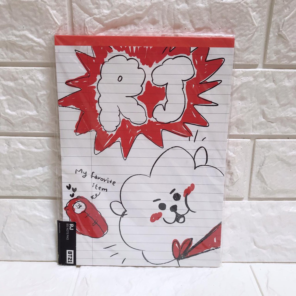 Jual [READY STOCK] OFFICIAL BT21 NOTE / NOTEPAD RJ | Shopee Indonesia
