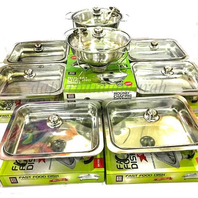 Jual Prasmanan Set 2 B+ 6 K Fuul Kaca Stainless | Shopee Indonesia