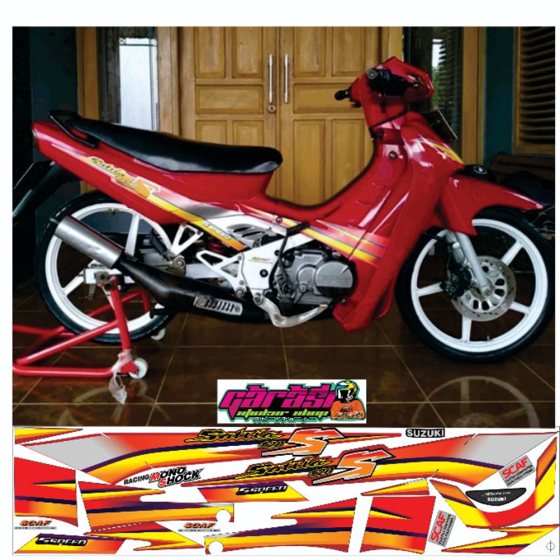 Jual STRIPING SATRIA LUMBA 120 S 1998 merah | Shopee Indonesia