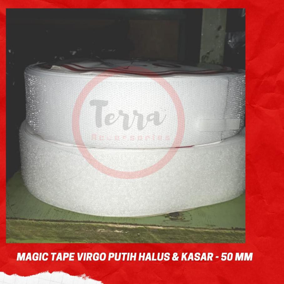 Jual Id Magic Tape Velcro Mm Putih Set Kasar Halus Readystock