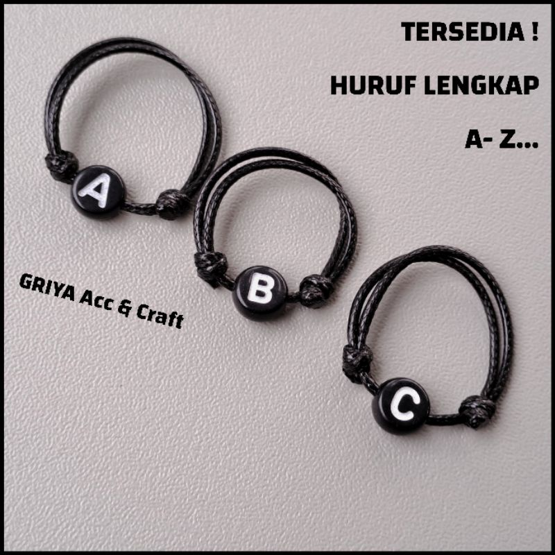 Jual Cincin Tali Inisial Nama Huruf Bulat Gepeng | Shopee Indonesia