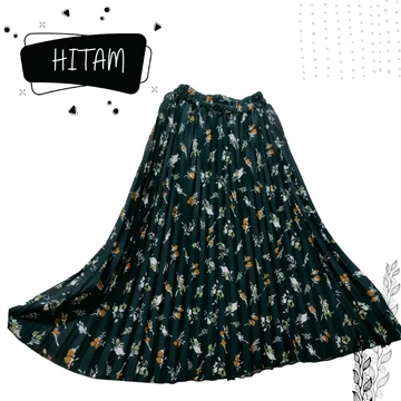 Rok Plisket Dewasa Motif Kembang Lily Premium Exclusive! Jumbo