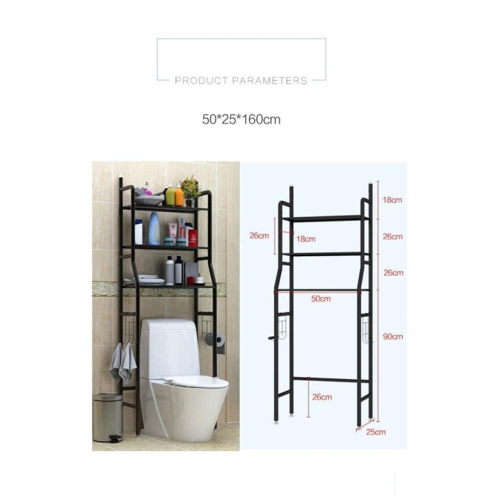 Jual Stand hanger gantungan handuk tissue toilet kamar mandi set Rak ...