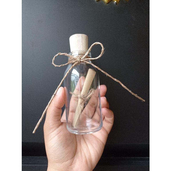 Jual Botol Kaca 100 ml Tutup Kayu / Gift / Dekorasi Rustic | Shopee ...