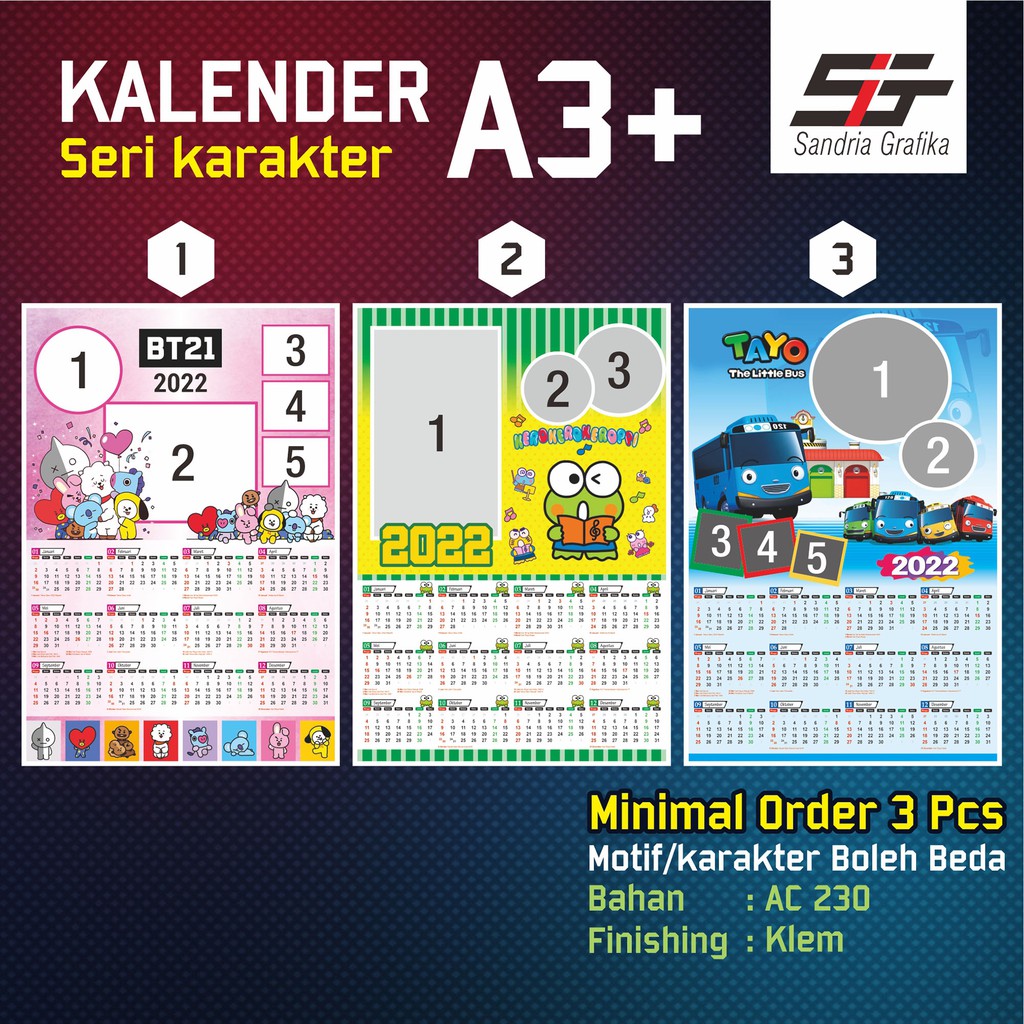 Jual Kalender Foto 2024 Karakter | Shopee Indonesia