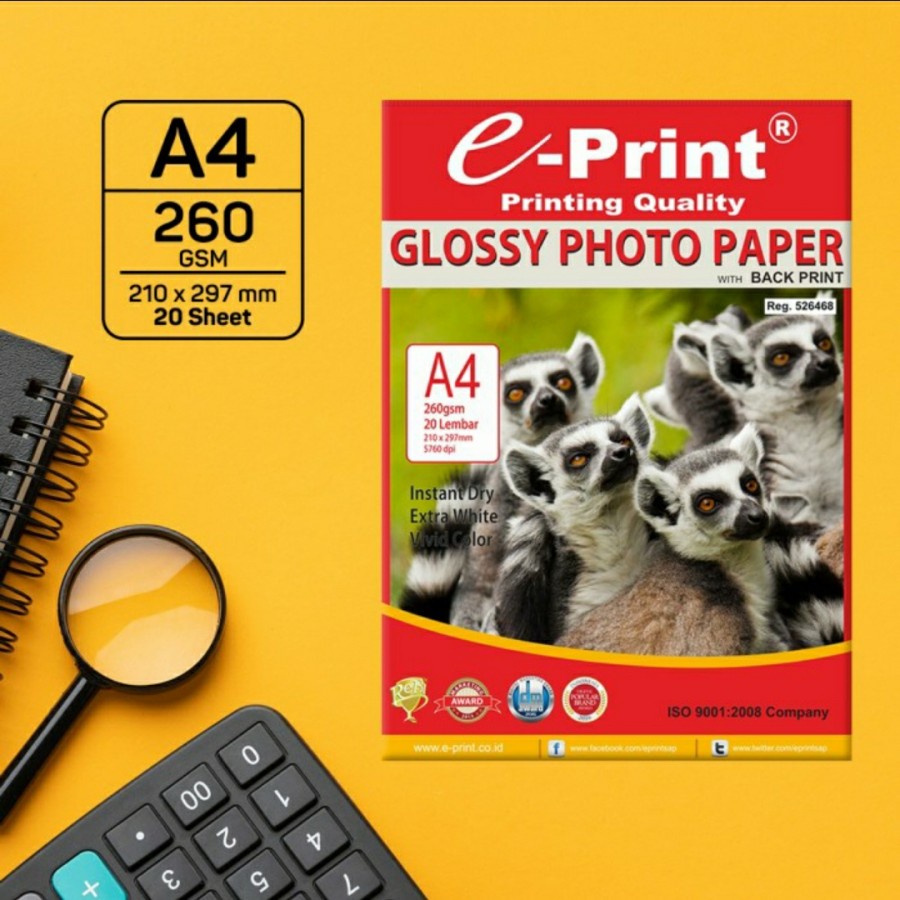 Jual Kertas Foto EPrint Glossy Photo Paper A4/F4 isi 20s Shopee