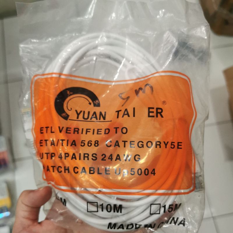 Jual kabel LAN RJ45 5 meter kabel putih internet komputer | Shopee ...