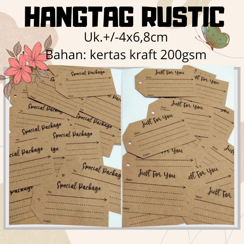 Jual [isi 20PCS] HANGTAG RUSTIC/HANGTAG LABEL UNIK MURAH/BLANK CARD ...
