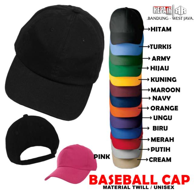 Jual BASEBALL CAP | TOPI BASEBALL | TOPI BASEBALL POLOS | Shopee Indonesia