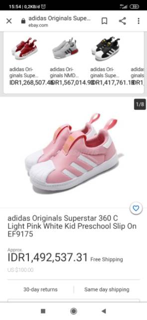 Jual Adidas superstar 360 kids light pink white gold met original | Shopee  Indonesia