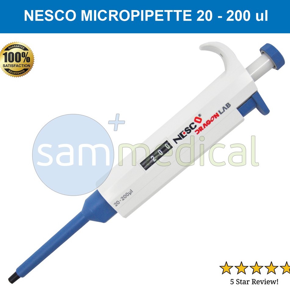 Jual Nesco Dragon Lab Micropipette Single Adjustable 20-200 ul | Shopee ...