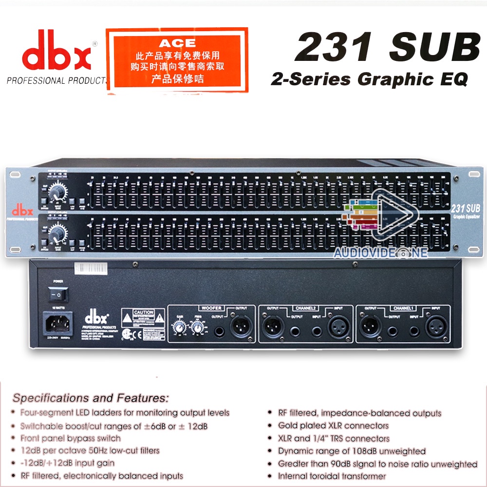 Jual Equalizer DBX 231 SUB 2 x 31 Band Stereo Trafo Donat Ekualiser
